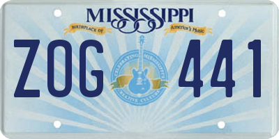 MS license plate ZOG441