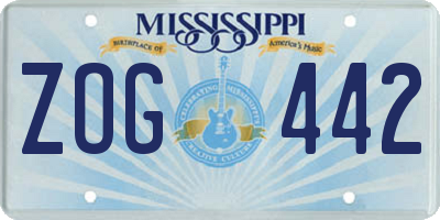 MS license plate ZOG442