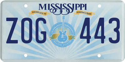 MS license plate ZOG443
