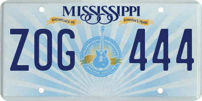 MS license plate ZOG444
