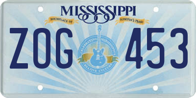 MS license plate ZOG453