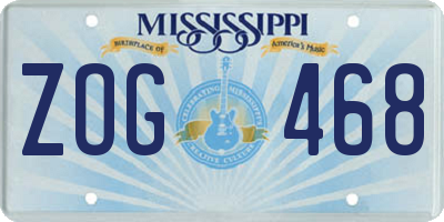 MS license plate ZOG468