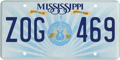 MS license plate ZOG469