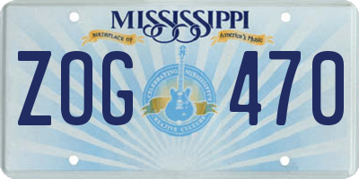MS license plate ZOG470