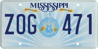 MS license plate ZOG471