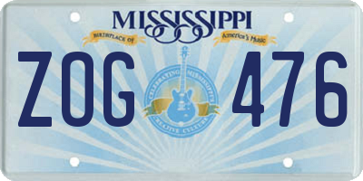 MS license plate ZOG476