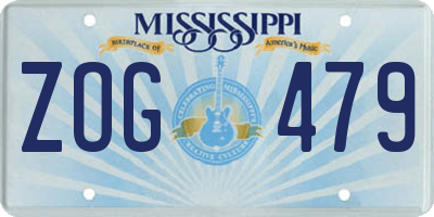MS license plate ZOG479