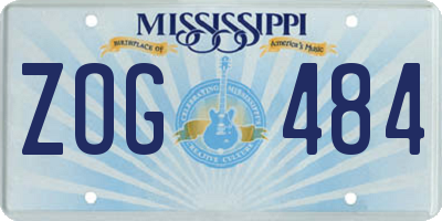 MS license plate ZOG484