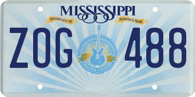 MS license plate ZOG488