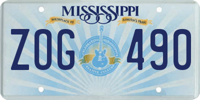 MS license plate ZOG490