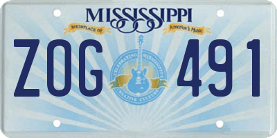 MS license plate ZOG491