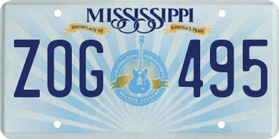 MS license plate ZOG495