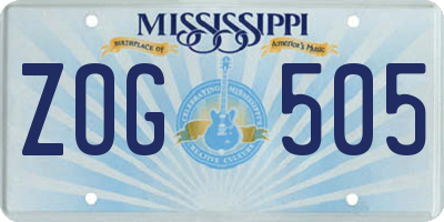 MS license plate ZOG505