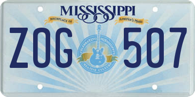 MS license plate ZOG507