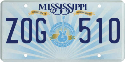 MS license plate ZOG510
