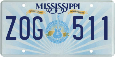 MS license plate ZOG511