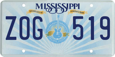 MS license plate ZOG519
