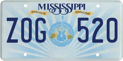 MS license plate ZOG520