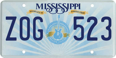 MS license plate ZOG523
