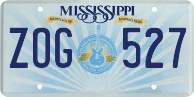 MS license plate ZOG527
