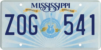 MS license plate ZOG541