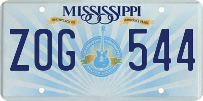 MS license plate ZOG544