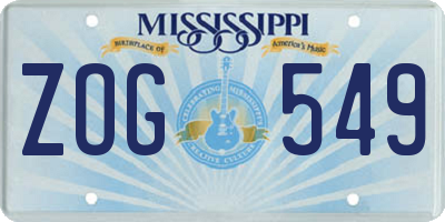 MS license plate ZOG549