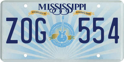 MS license plate ZOG554