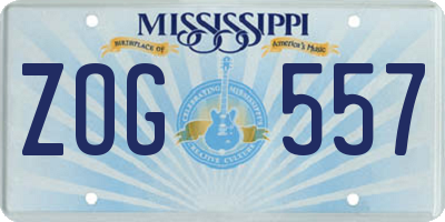 MS license plate ZOG557