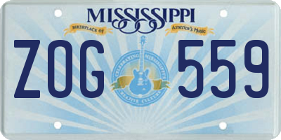 MS license plate ZOG559