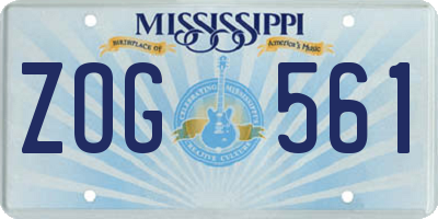 MS license plate ZOG561