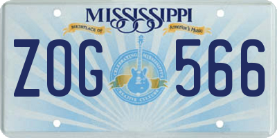 MS license plate ZOG566