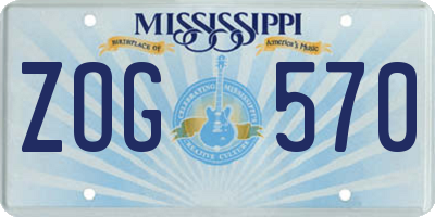 MS license plate ZOG570