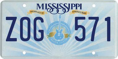 MS license plate ZOG571
