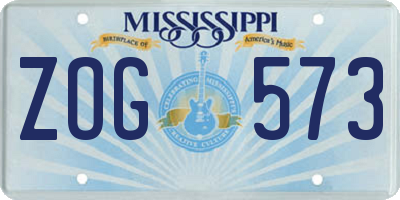 MS license plate ZOG573