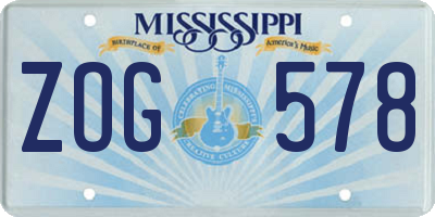 MS license plate ZOG578