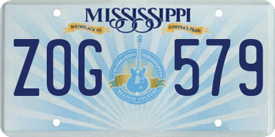 MS license plate ZOG579