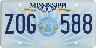 MS license plate ZOG588