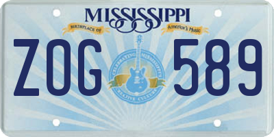 MS license plate ZOG589