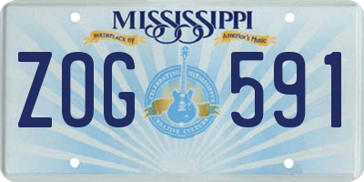 MS license plate ZOG591