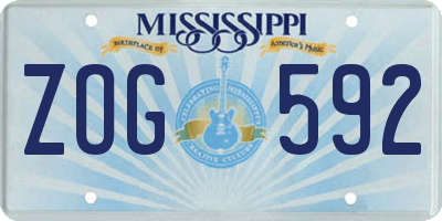 MS license plate ZOG592