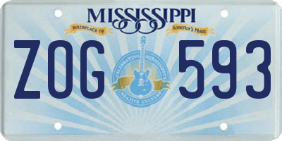 MS license plate ZOG593