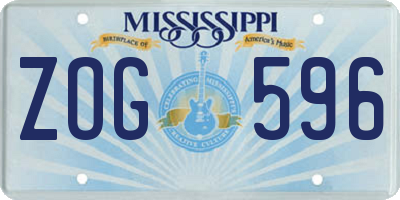 MS license plate ZOG596
