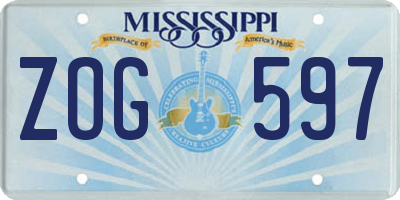 MS license plate ZOG597