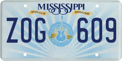 MS license plate ZOG609