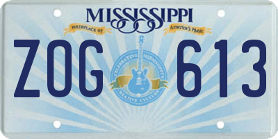 MS license plate ZOG613