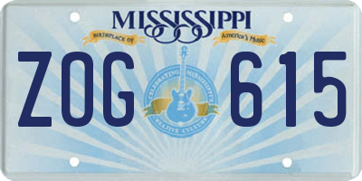MS license plate ZOG615
