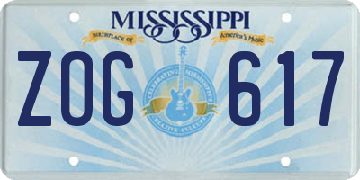 MS license plate ZOG617