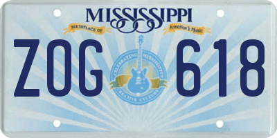 MS license plate ZOG618