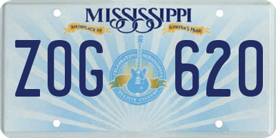 MS license plate ZOG620